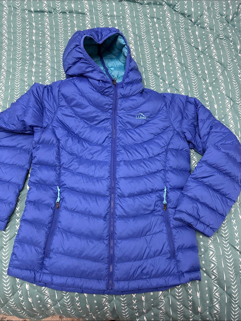 L.L. Bean Kids' Hooded 650 Down Puffer Jacket Girls L( 14-16) Packable